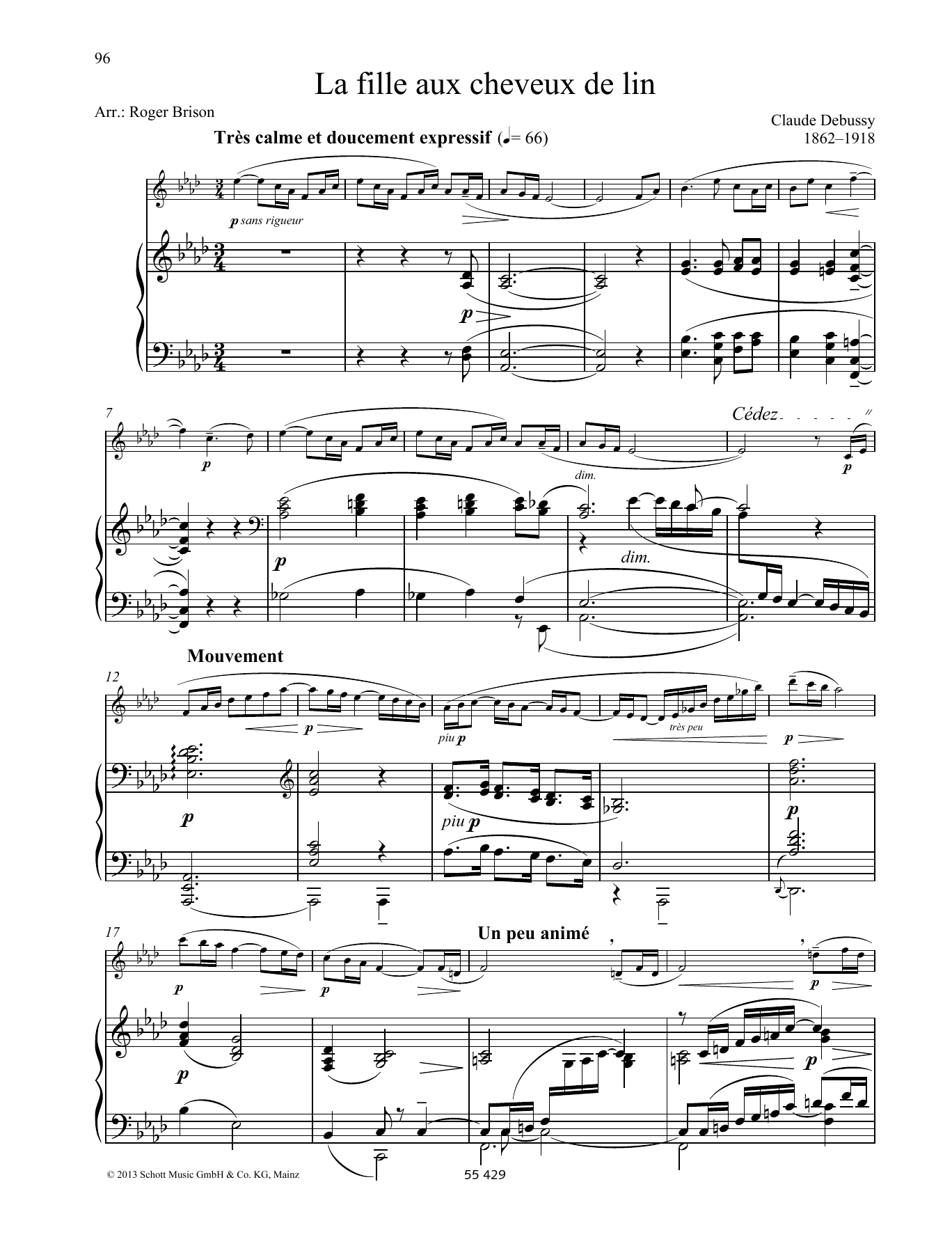 La fille aux chevreux de lin (Woodwind Solo) von Claude Debussy