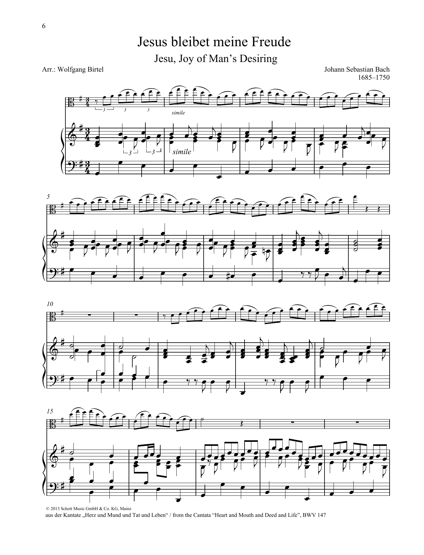 Jesu, Joy of Man's Desiring (String Solo) von Johann Sebastian Bach