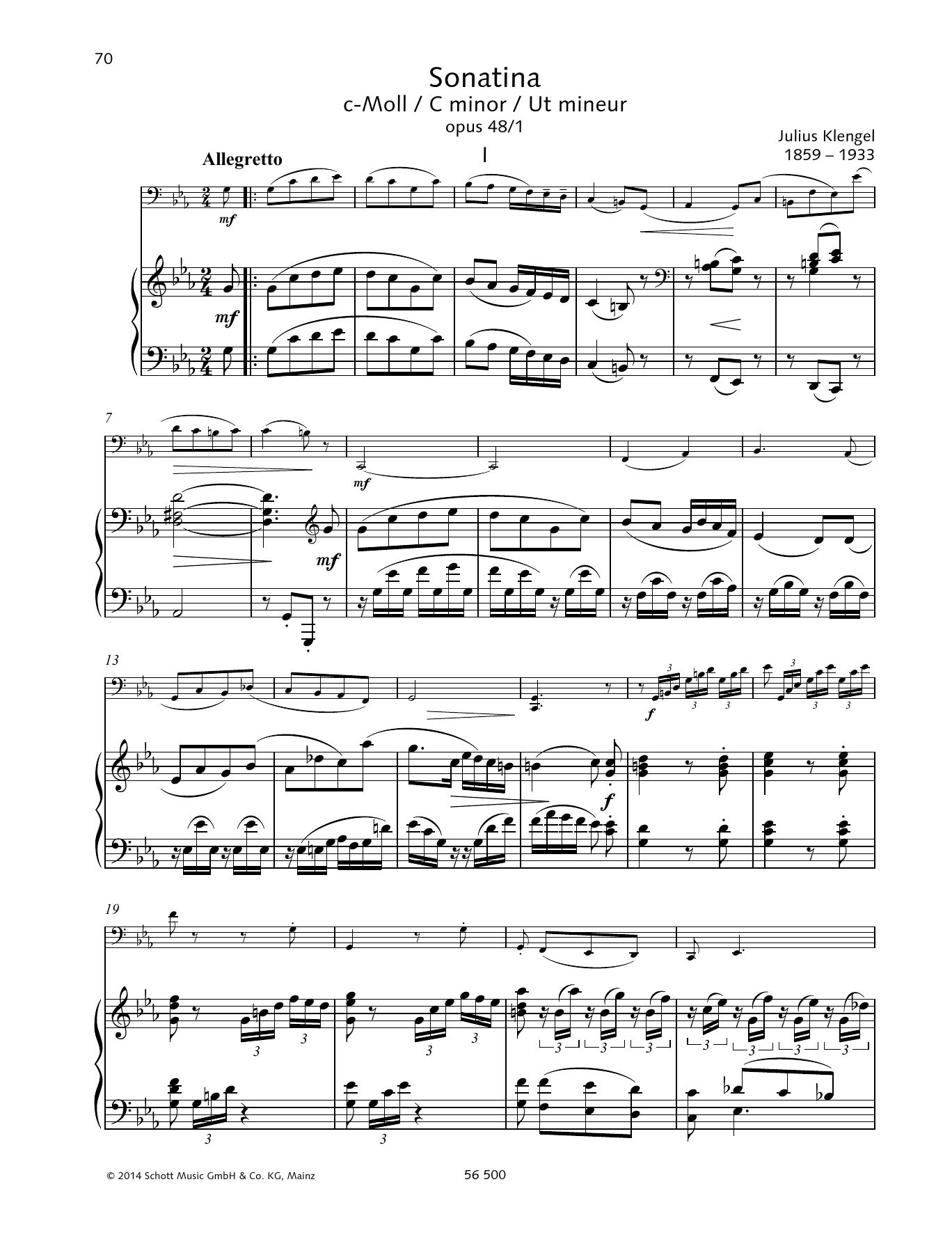 Sonatina C minor (String Solo) von Julius Klengel