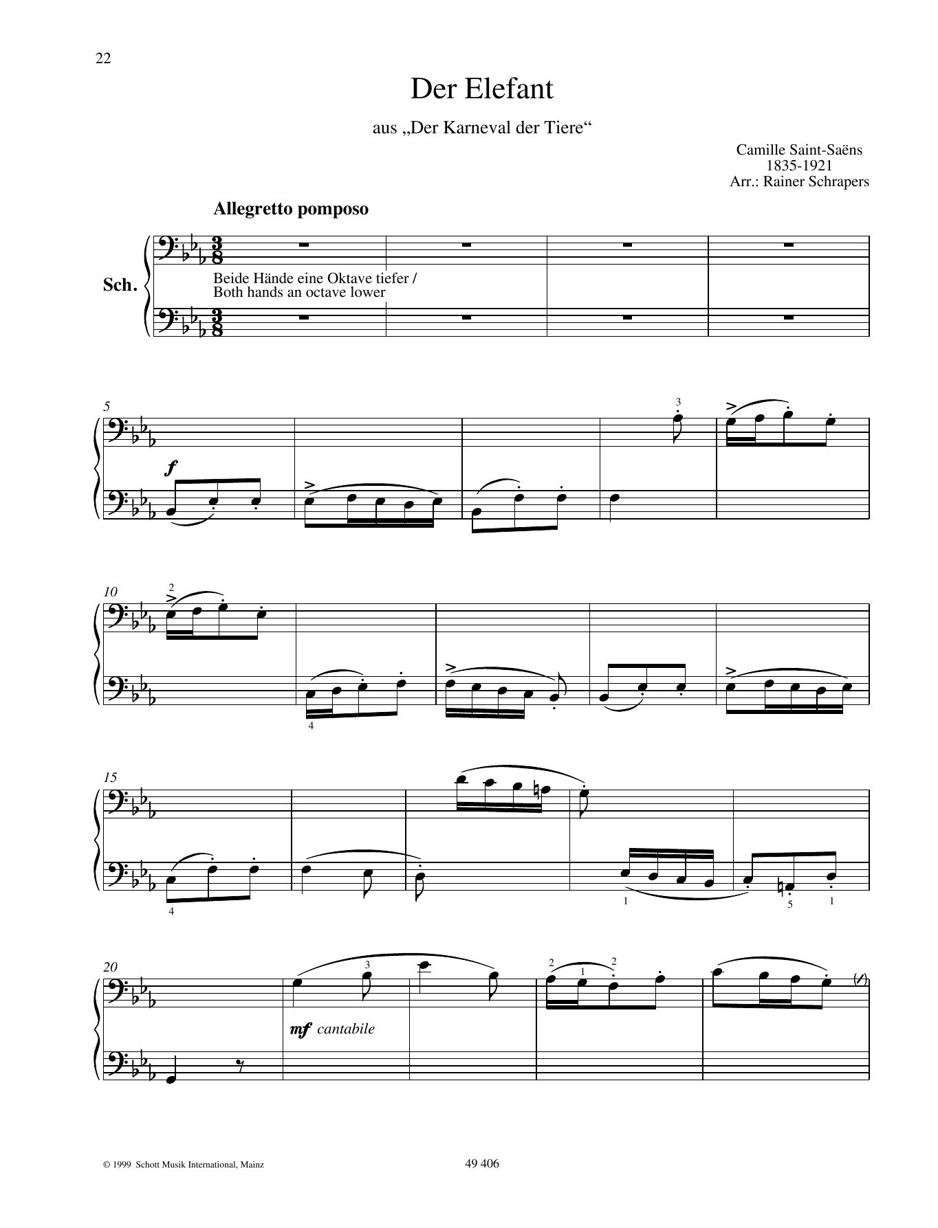 The Elephant (Piano Duet) von Camille Saint-Sans