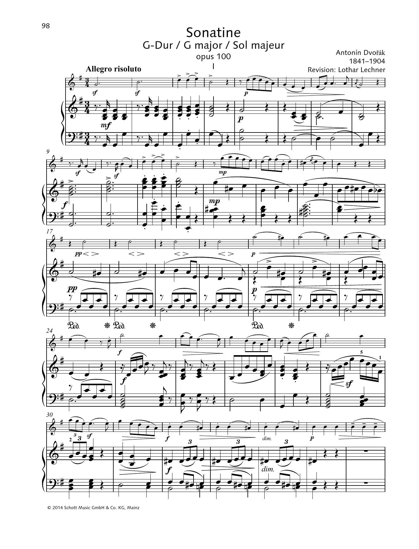 Sonatina G Major (String Solo) von Antonn Dvork