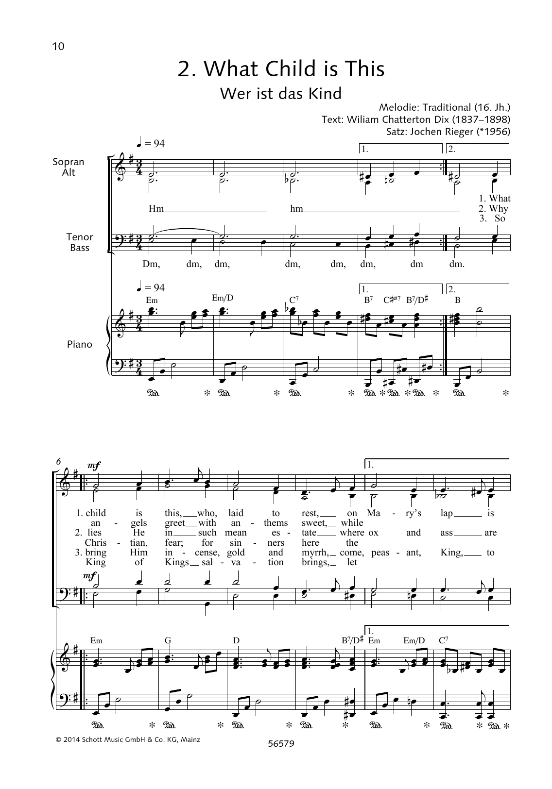 What Child Is This (SATB Choir) von Jochen Rieger