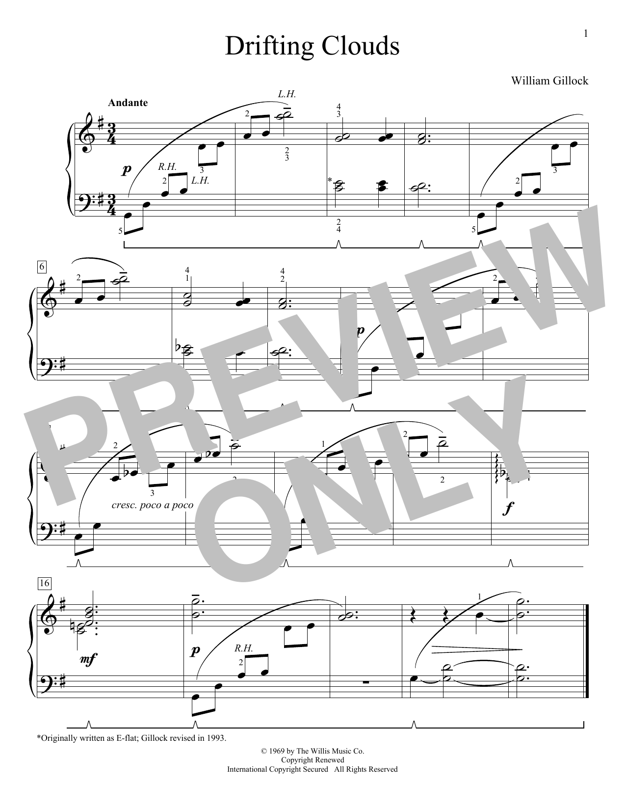 Drifting Clouds (Educational Piano) von William Gillock