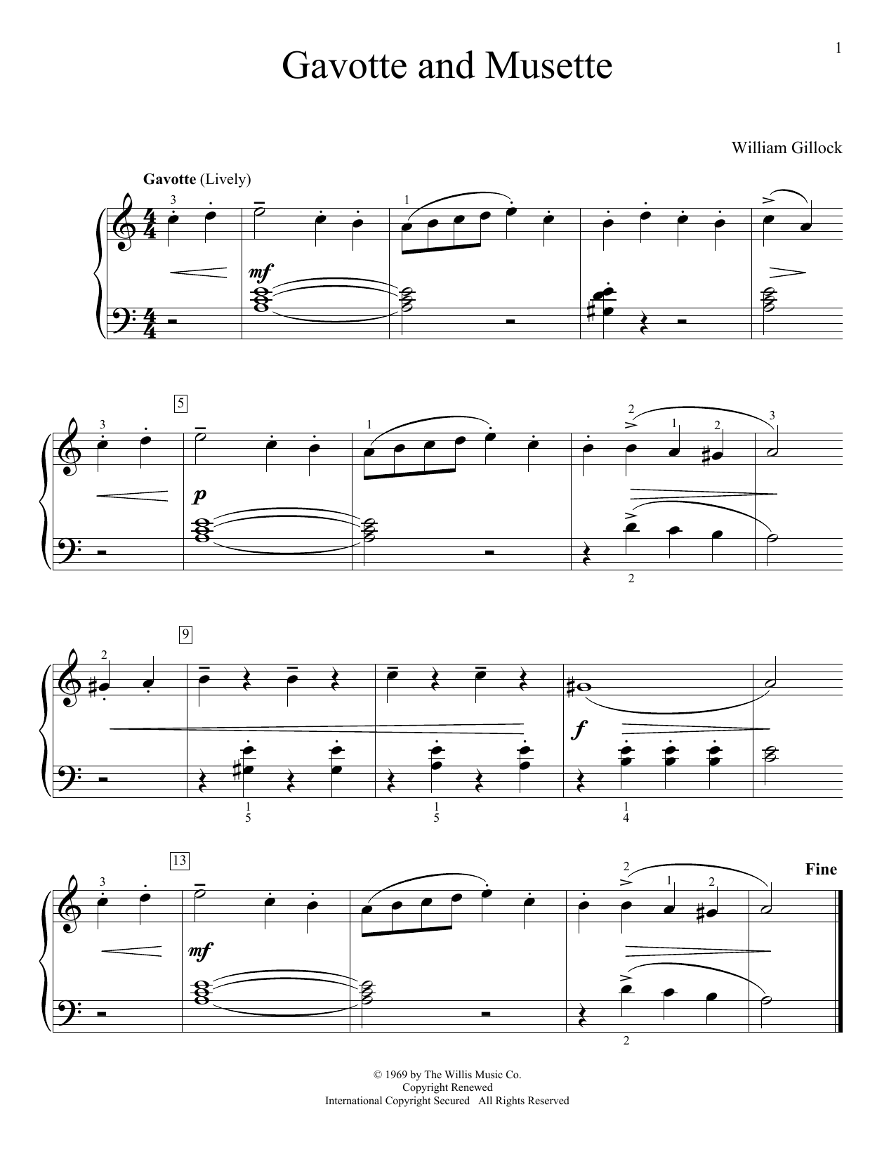 Gavotte And Musette (Educational Piano) von William Gillock