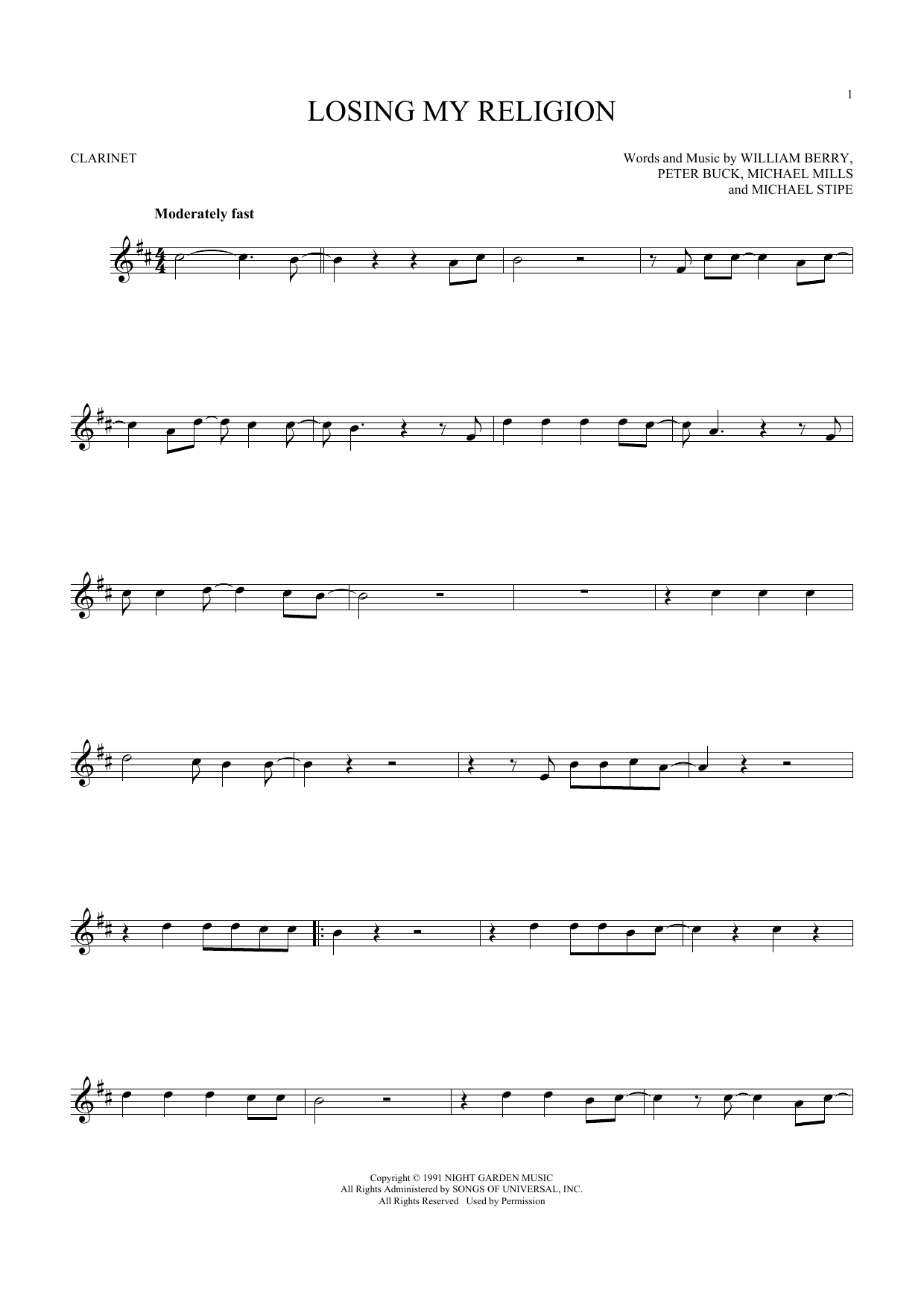 Losing My Religion (Clarinet Solo) von R.E.M.