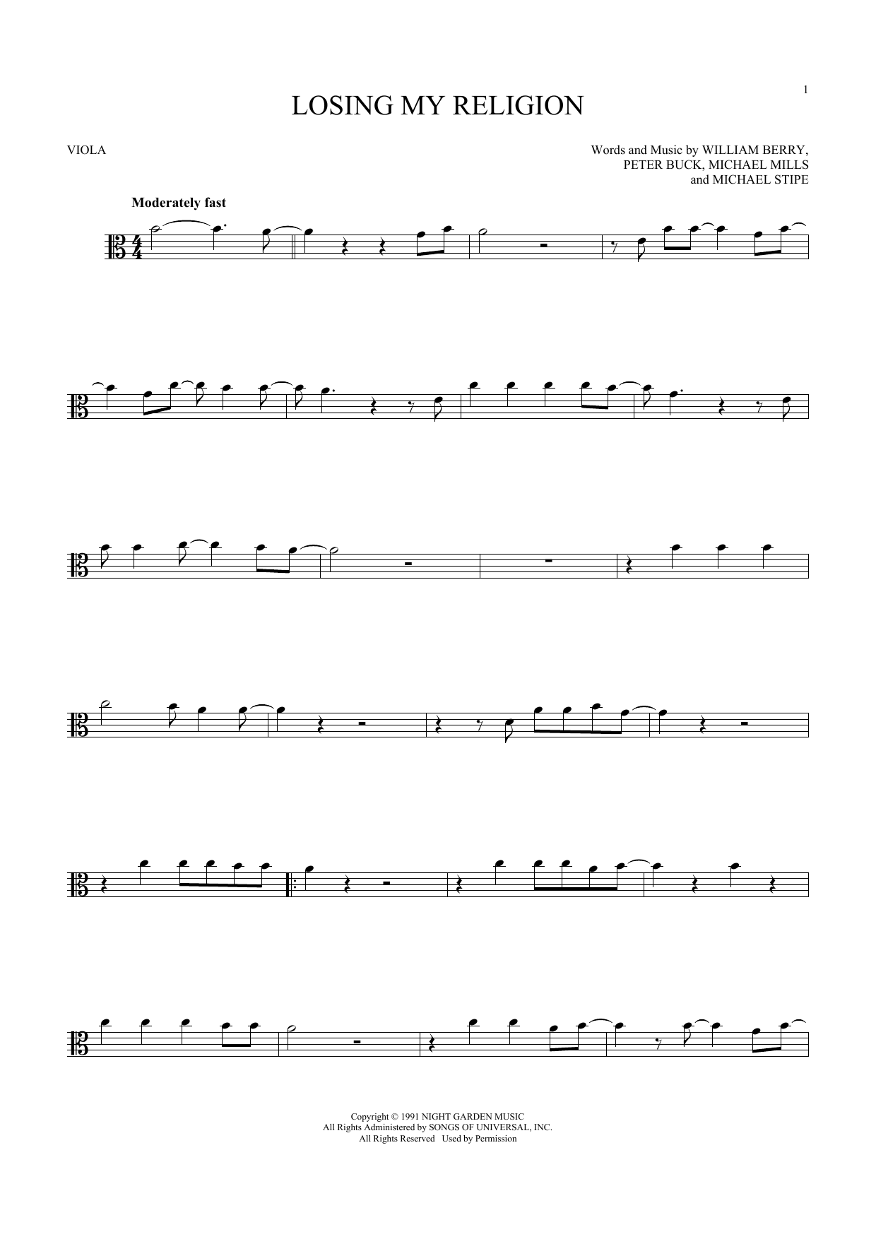 Losing My Religion (Viola Solo) von R.E.M.