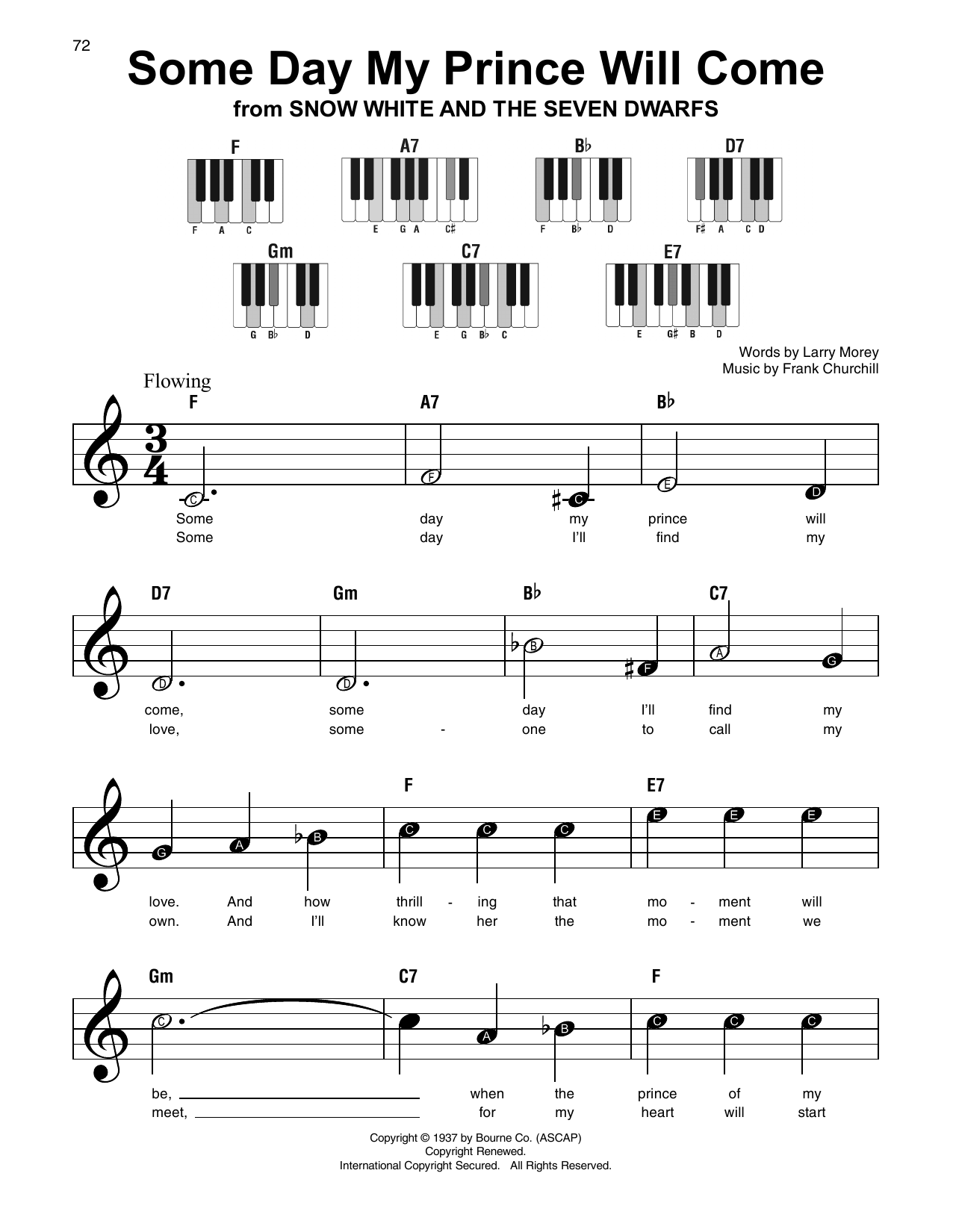 Some Day My Prince Will Come (from Snow White And The Seven Dwarfs) (Super Easy Piano) von Adriana Caselotti