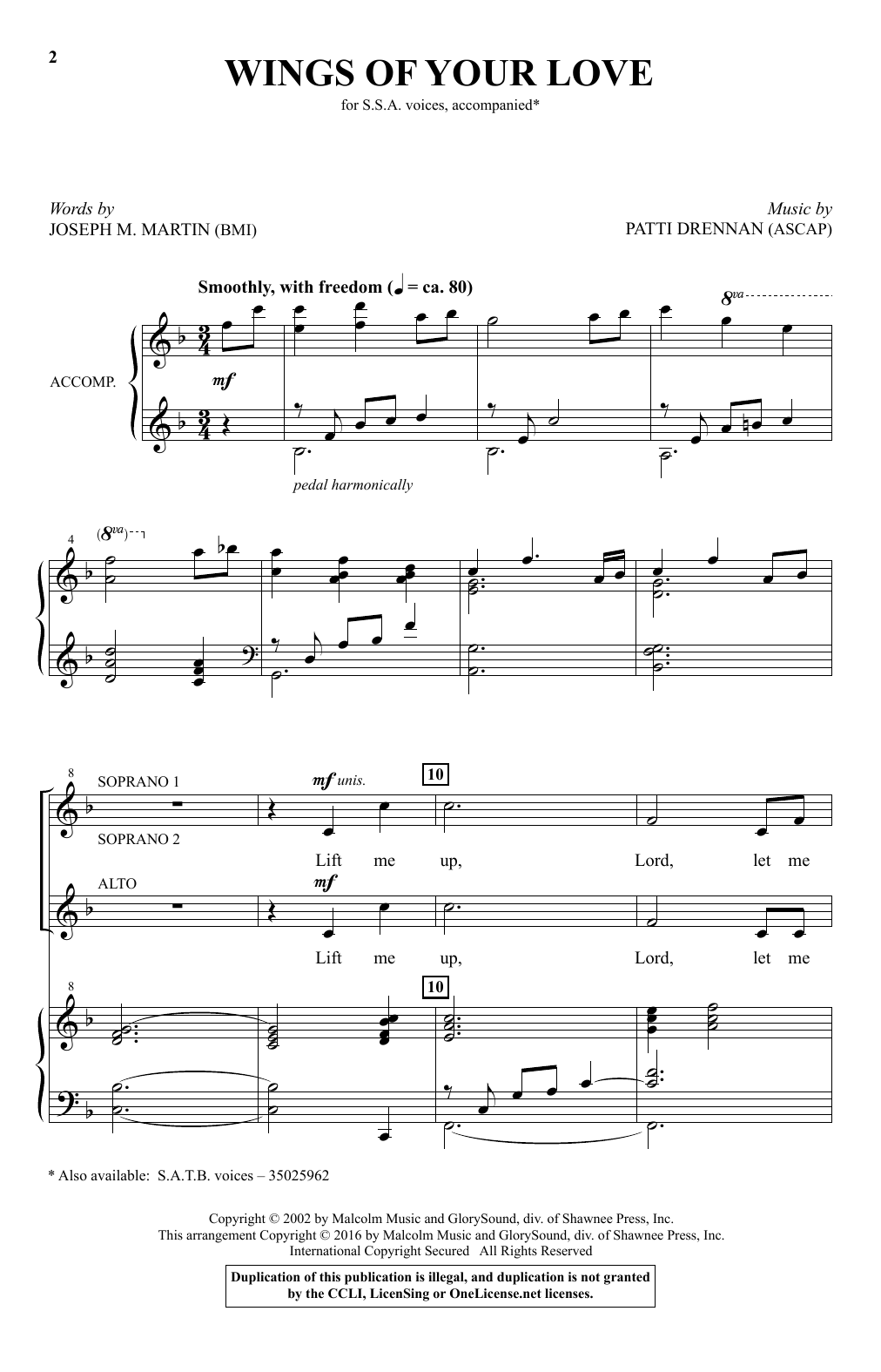 Wings Of Your Love (SSA Choir) von Patti Drennan