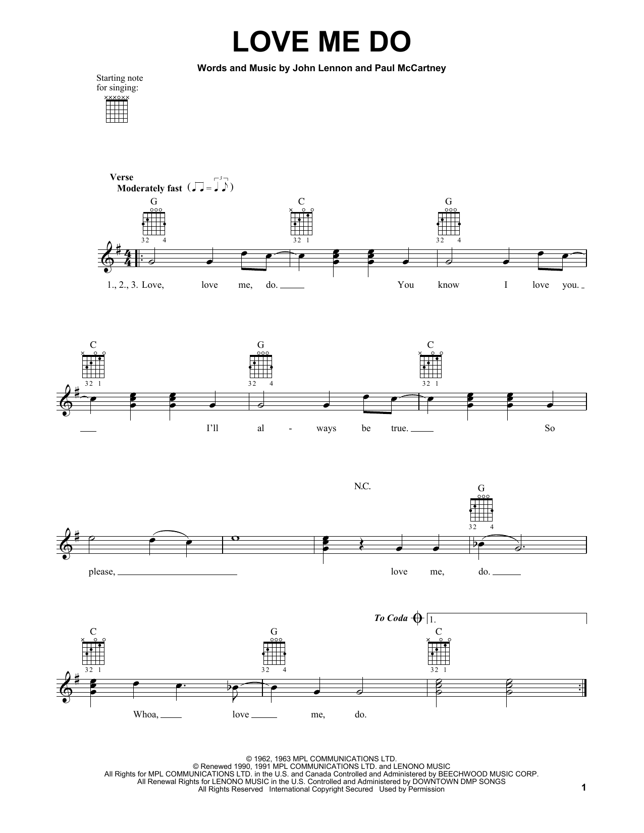 Love Me Do (Easy Guitar) von The Beatles