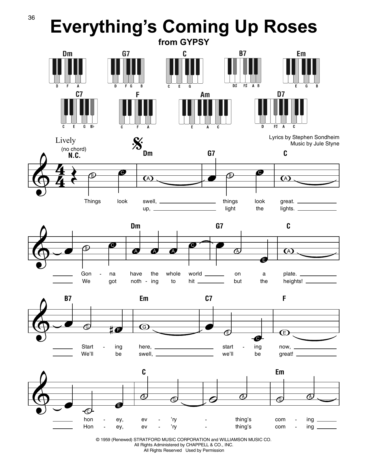 Everything's Coming Up Roses (Super Easy Piano) von Stephen Sondheim