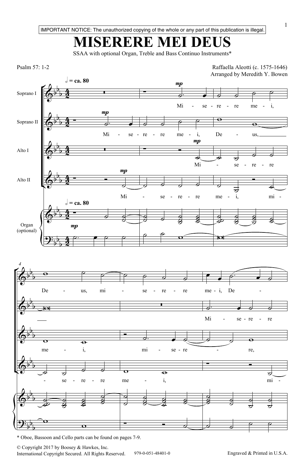 Miserere Mei Deus (2-Part Choir) von Meredith Bowen