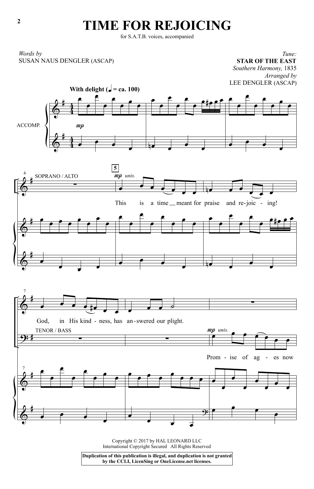 Time For Rejoicing (SATB Choir) von Lee Dengler