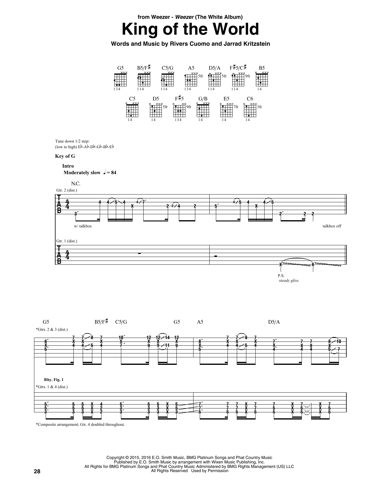 King Of The World (Guitar Rhythm Tab) von Weezer