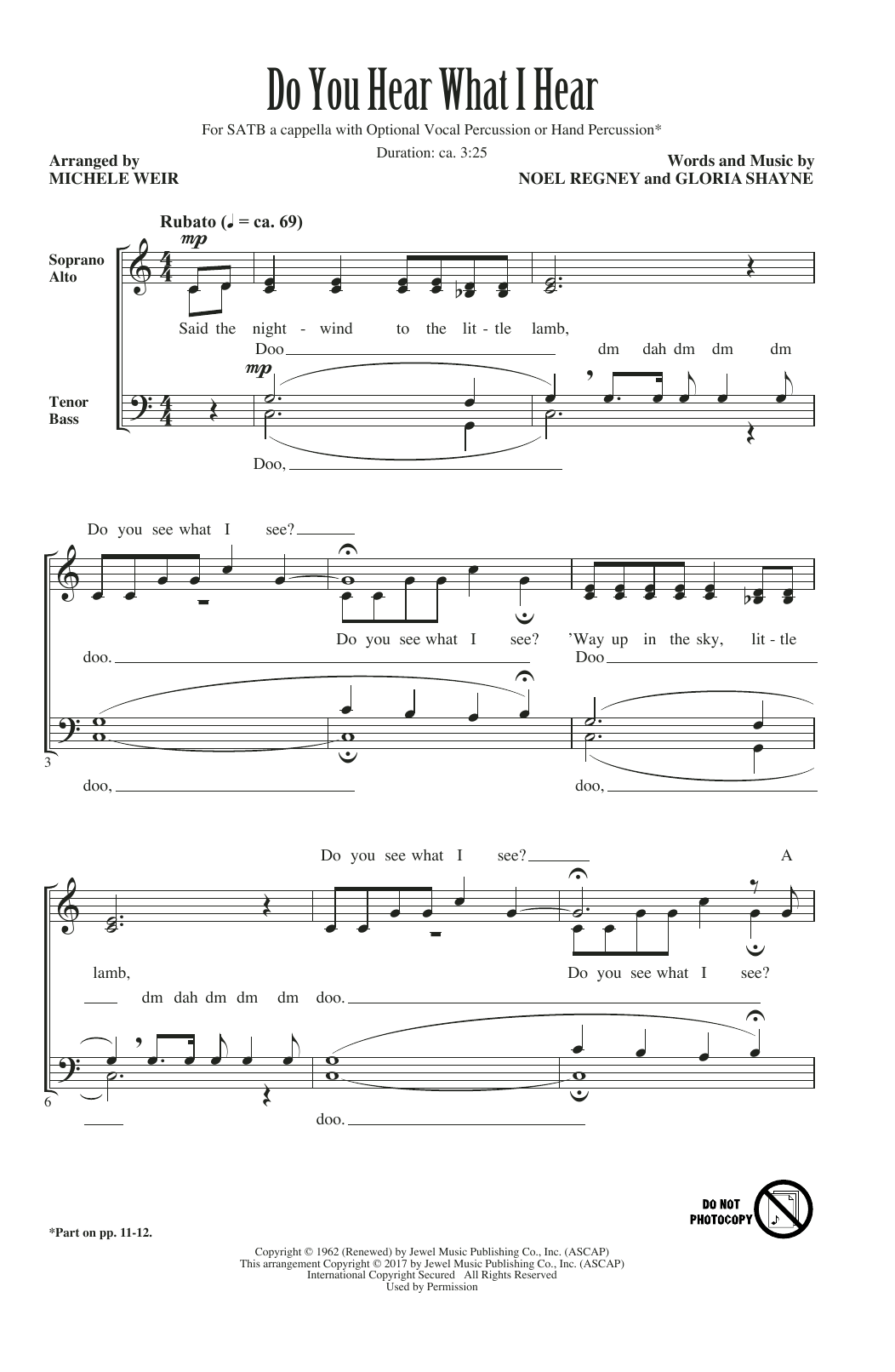 Do You Hear What I Hear (SATB Choir) von Michele Weir