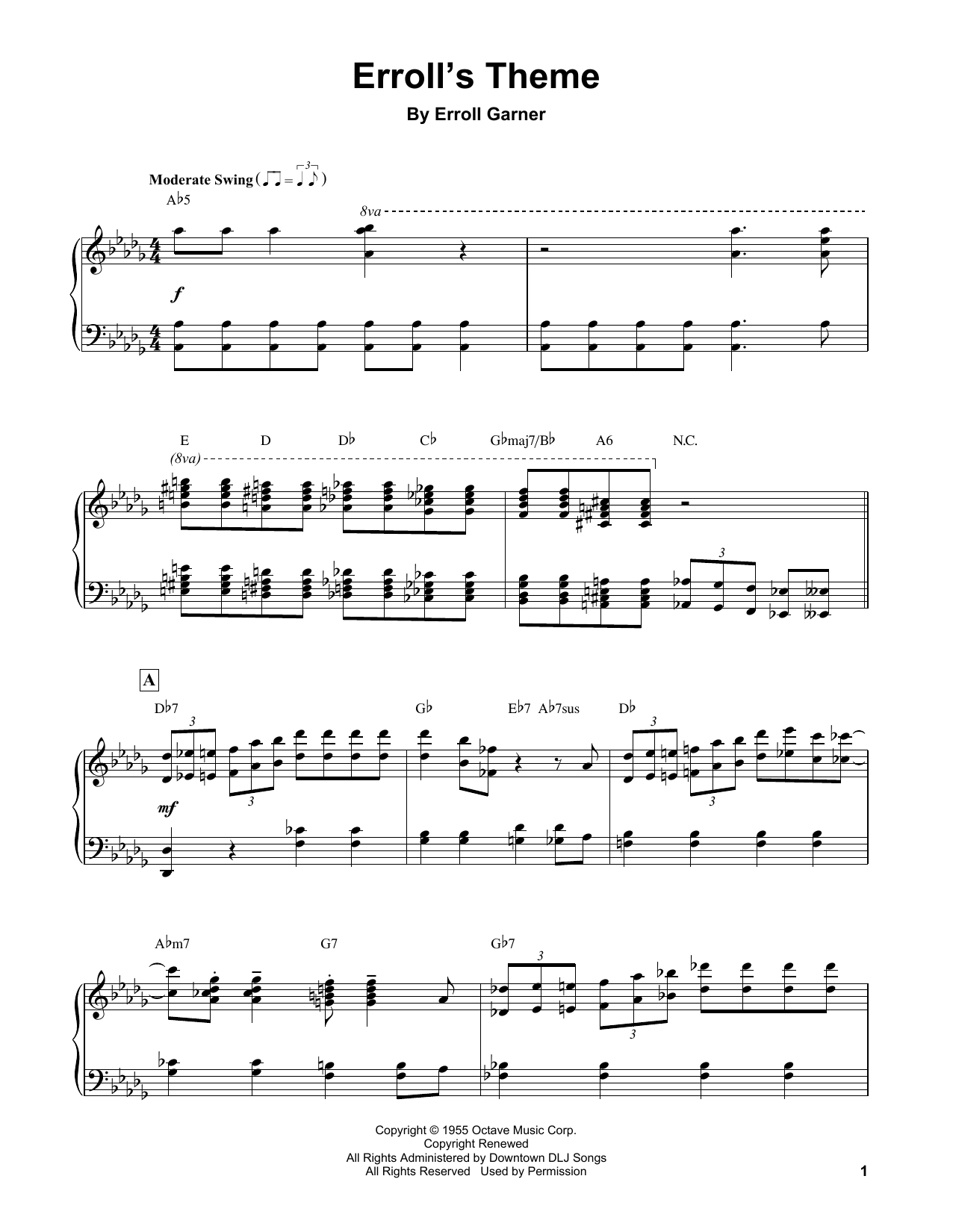 Erroll's Theme (Piano Transcription) von Erroll Garner