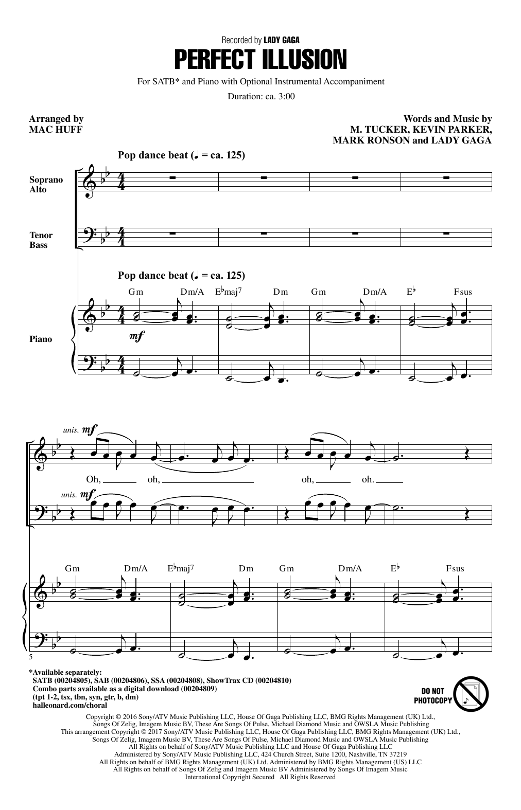 Perfect Illusion (SATB Choir) von Mac Huff