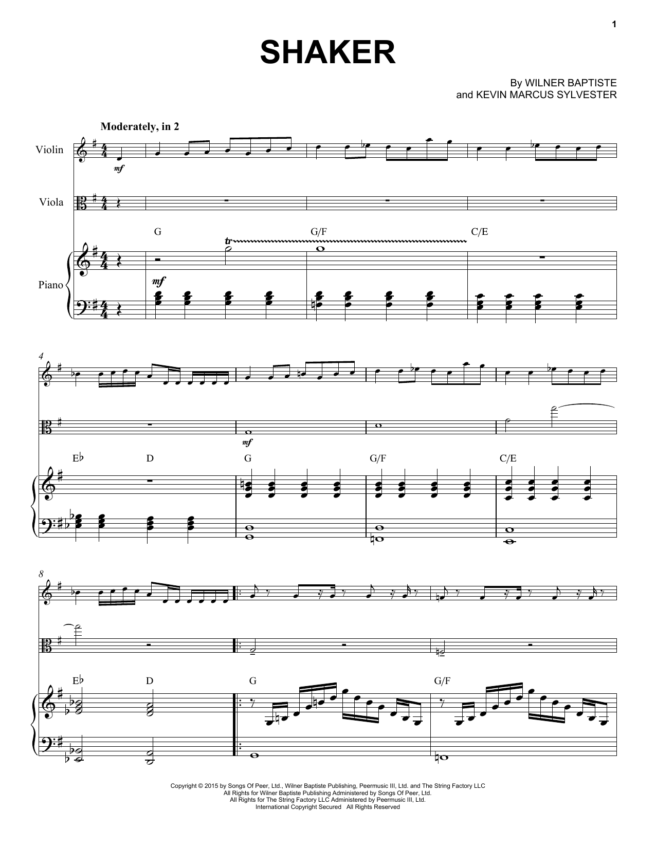 Shaker (Instrumental Duet and Piano) von Black Violin