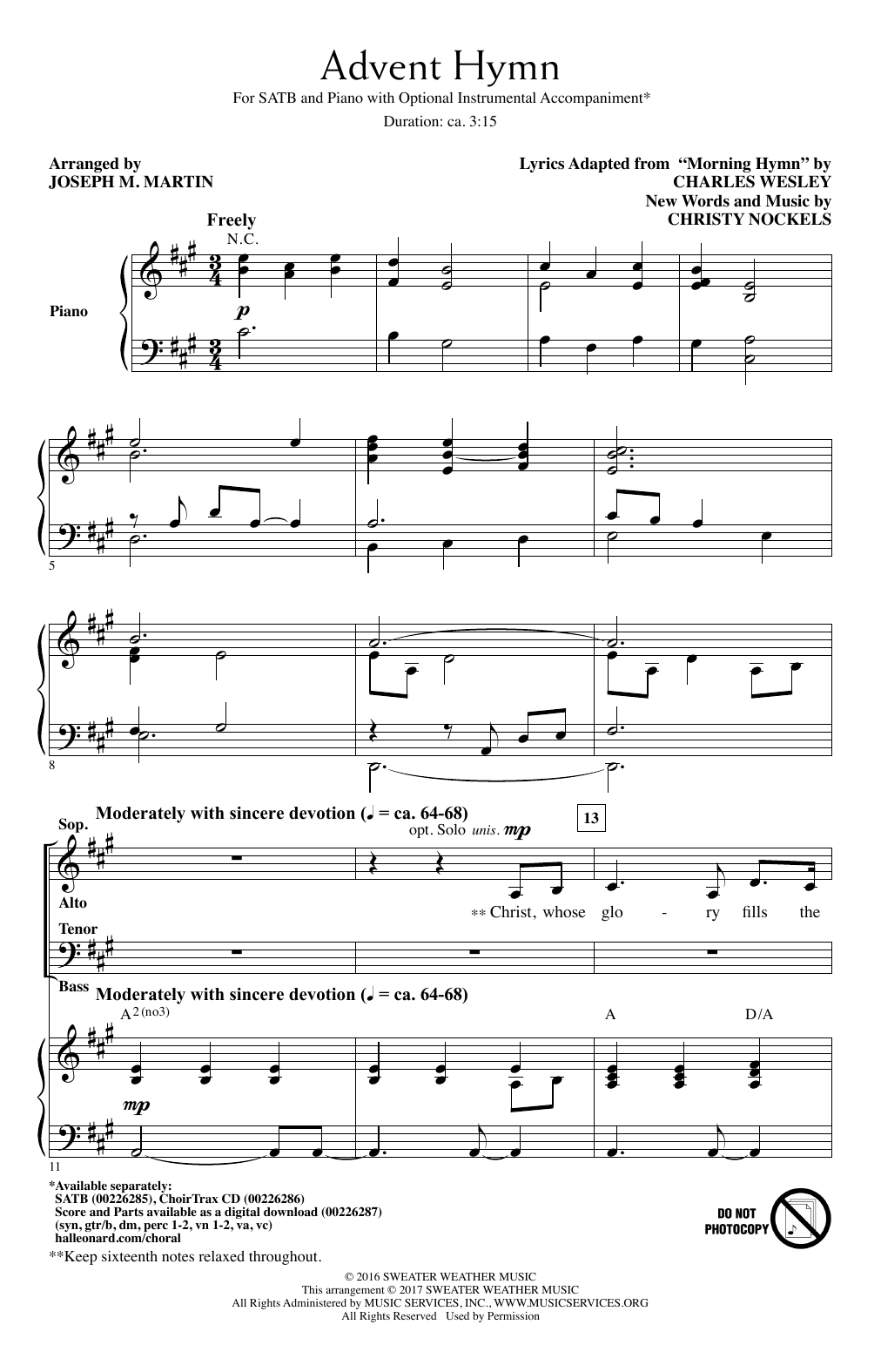 Advent Hymn (SATB Choir) von Joseph M. Martin