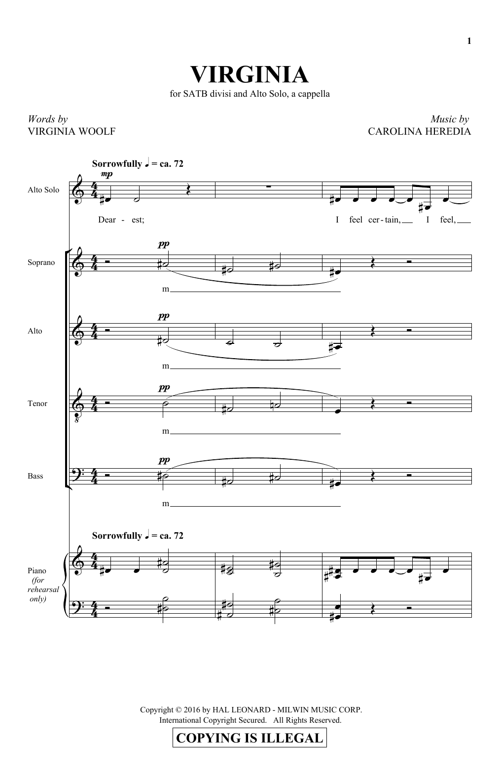 Virginia (SATB Choir) von Carolina Heredia