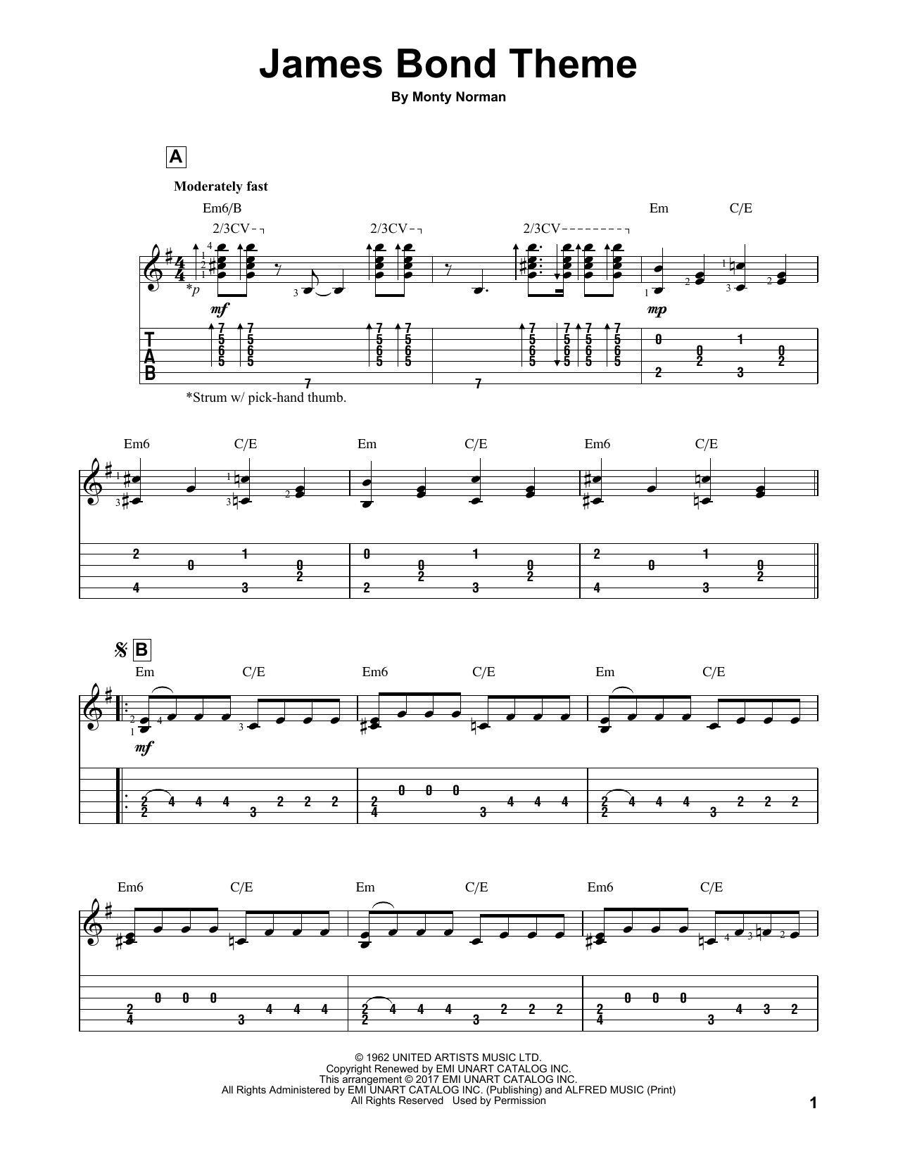 James Bond Theme (Solo Guitar) von Monty Norman