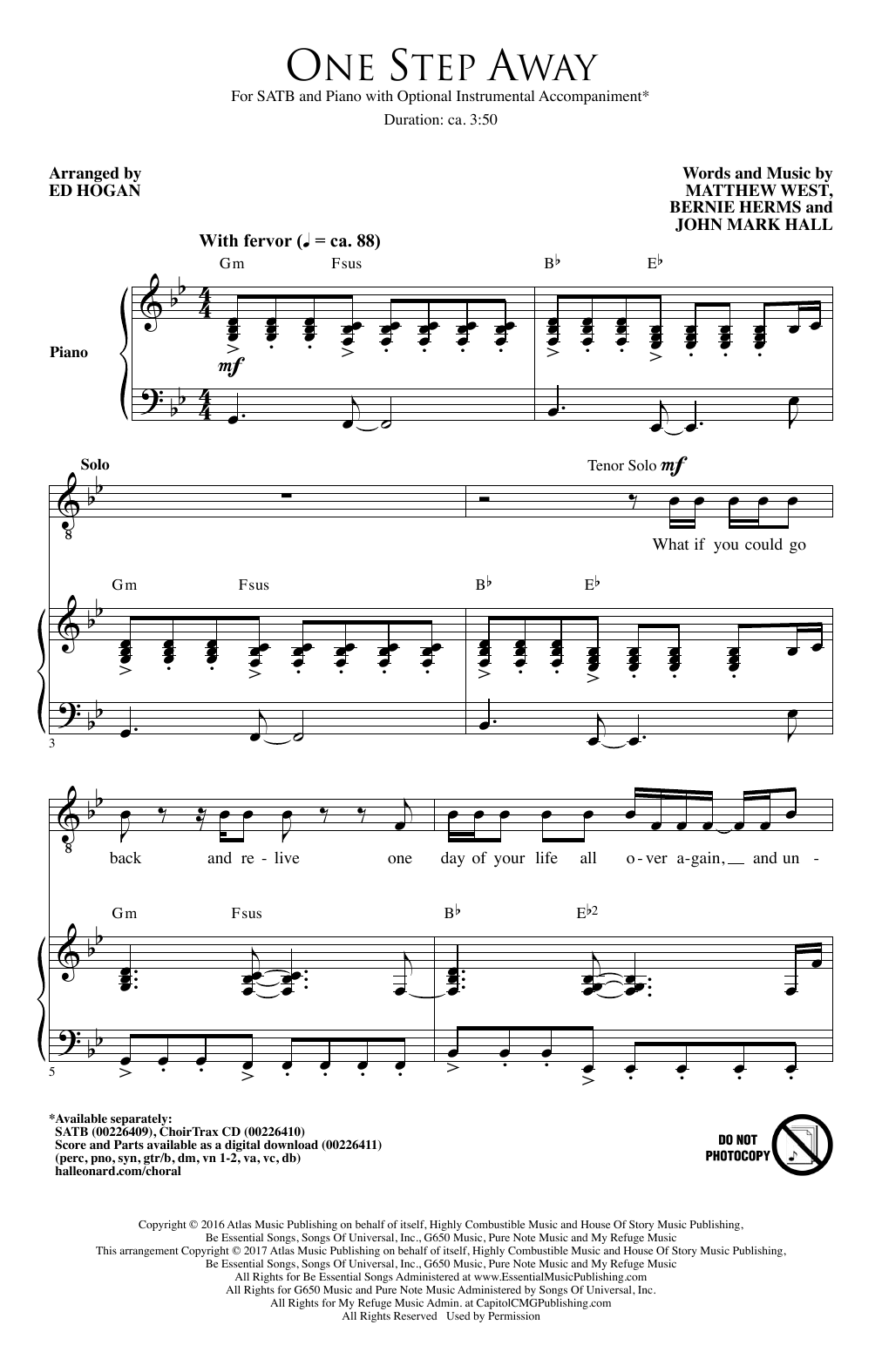One Step Away (SATB Choir) von Ed Hogan