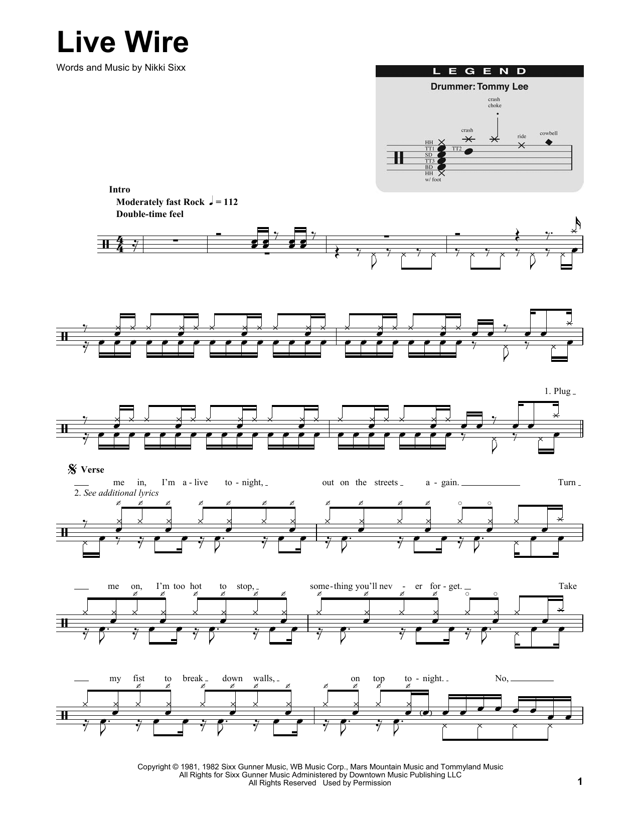 Live Wire (Drums Transcription) von Motley Crue