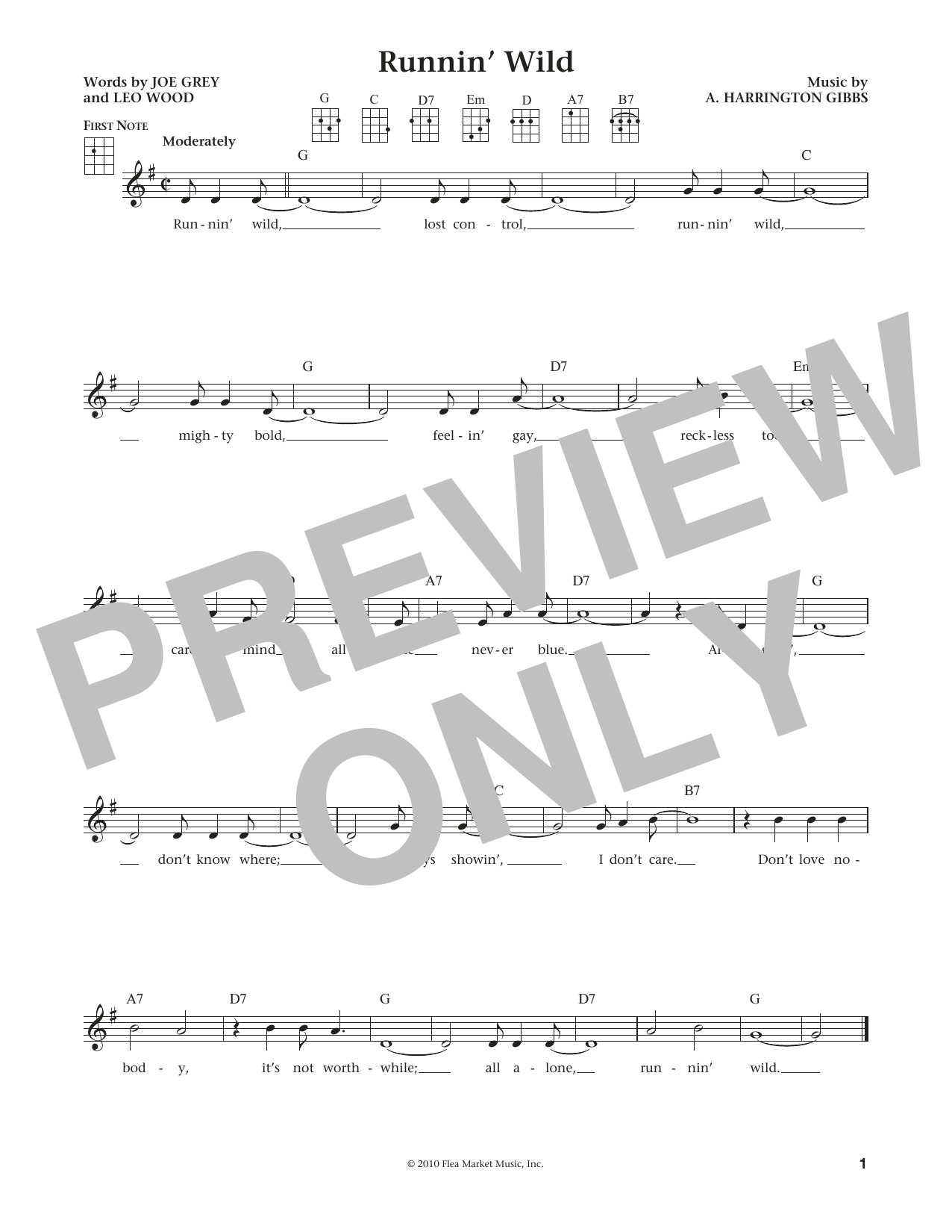 Runnin' Wild (from The Daily Ukulele) (arr. Liz and Jim Beloff) (Ukulele) von Leo Woods