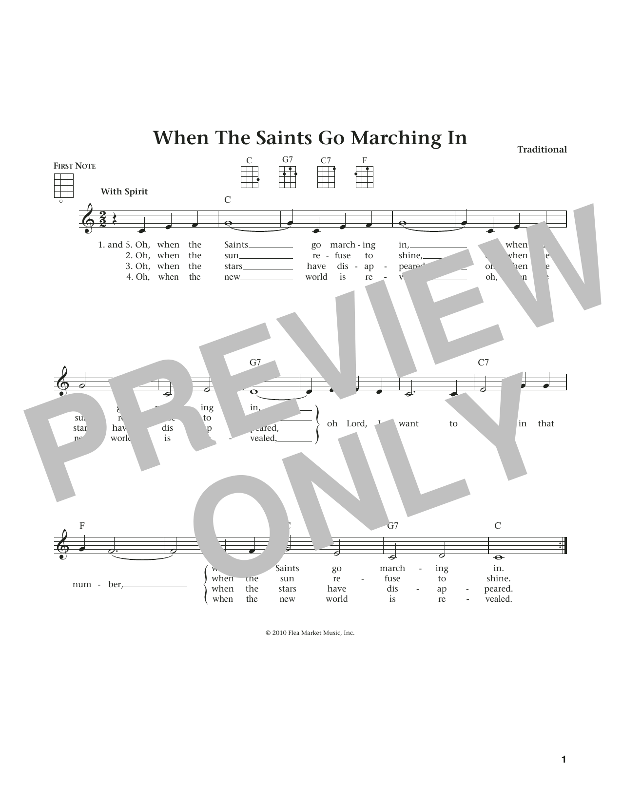 When The Saints Go Marching In (from The Daily Ukulele) (arr. Liz and Jim Beloff) (Ukulele) von Traditional