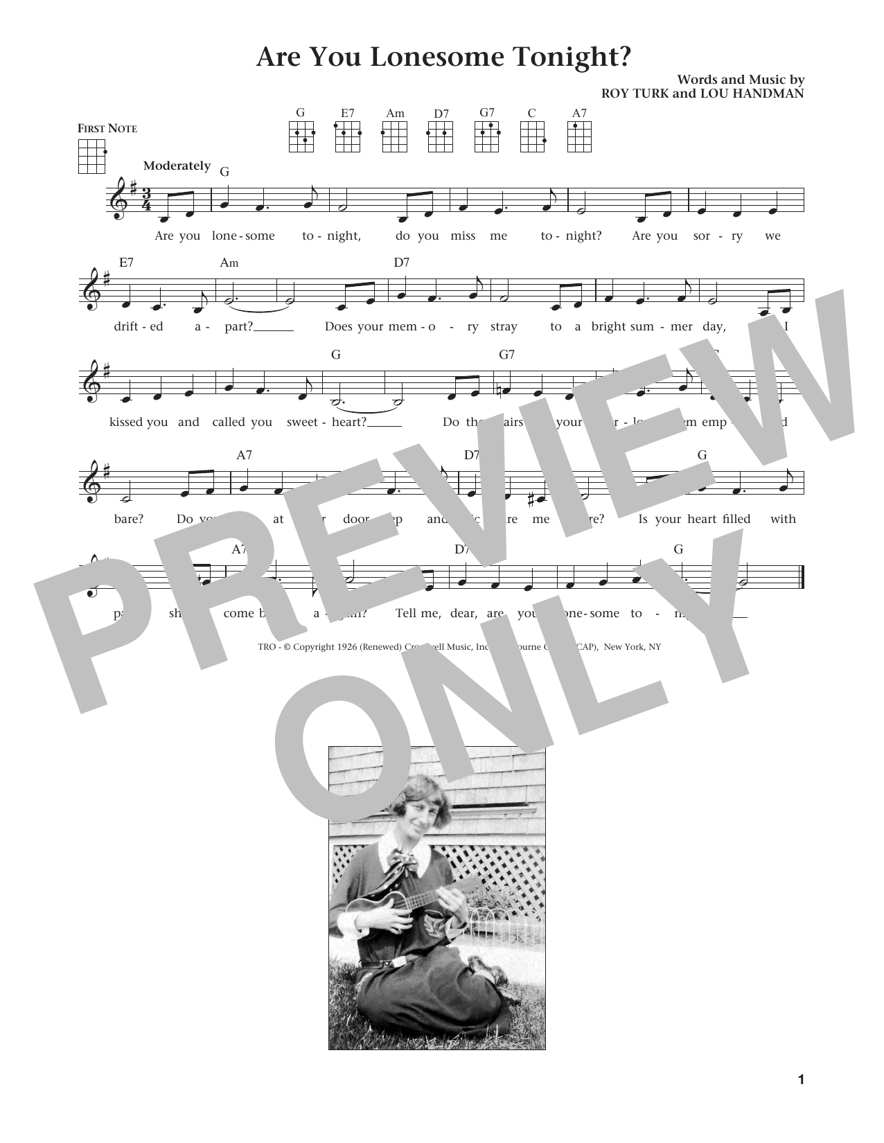 Are You Lonesome Tonight? (from The Daily Ukulele) (arr. Liz and Jim Beloff) (Ukulele) von Elvis Presley