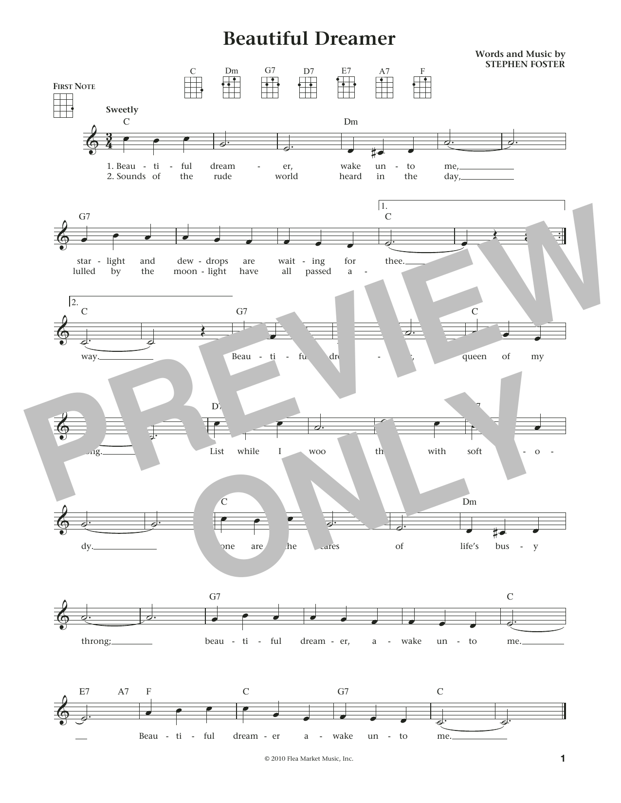 Beautiful Dreamer (from The Daily Ukulele) (arr. Liz and Jim Beloff) (Ukulele) von Stephen C. Foster