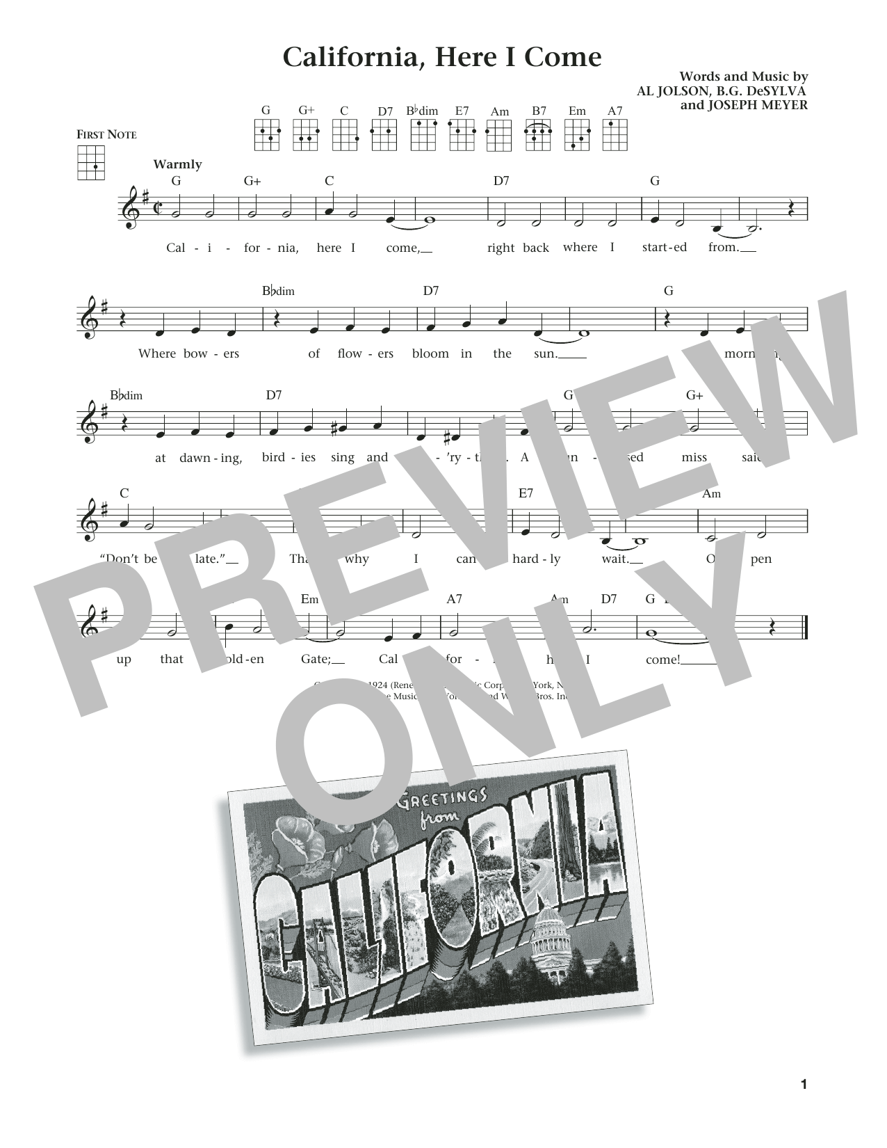 California, Here I Come (from The Daily Ukulele) (arr. Liz and Jim Beloff) (Ukulele) von Benny Goodman & His Orchestra