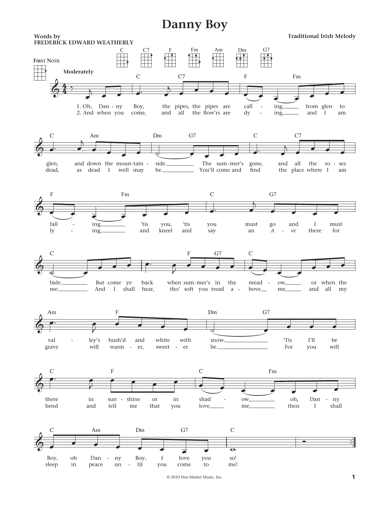 Danny Boy (from The Daily Ukulele) (arr. Liz and Jim Beloff) (Ukulele) von Traditional Irish