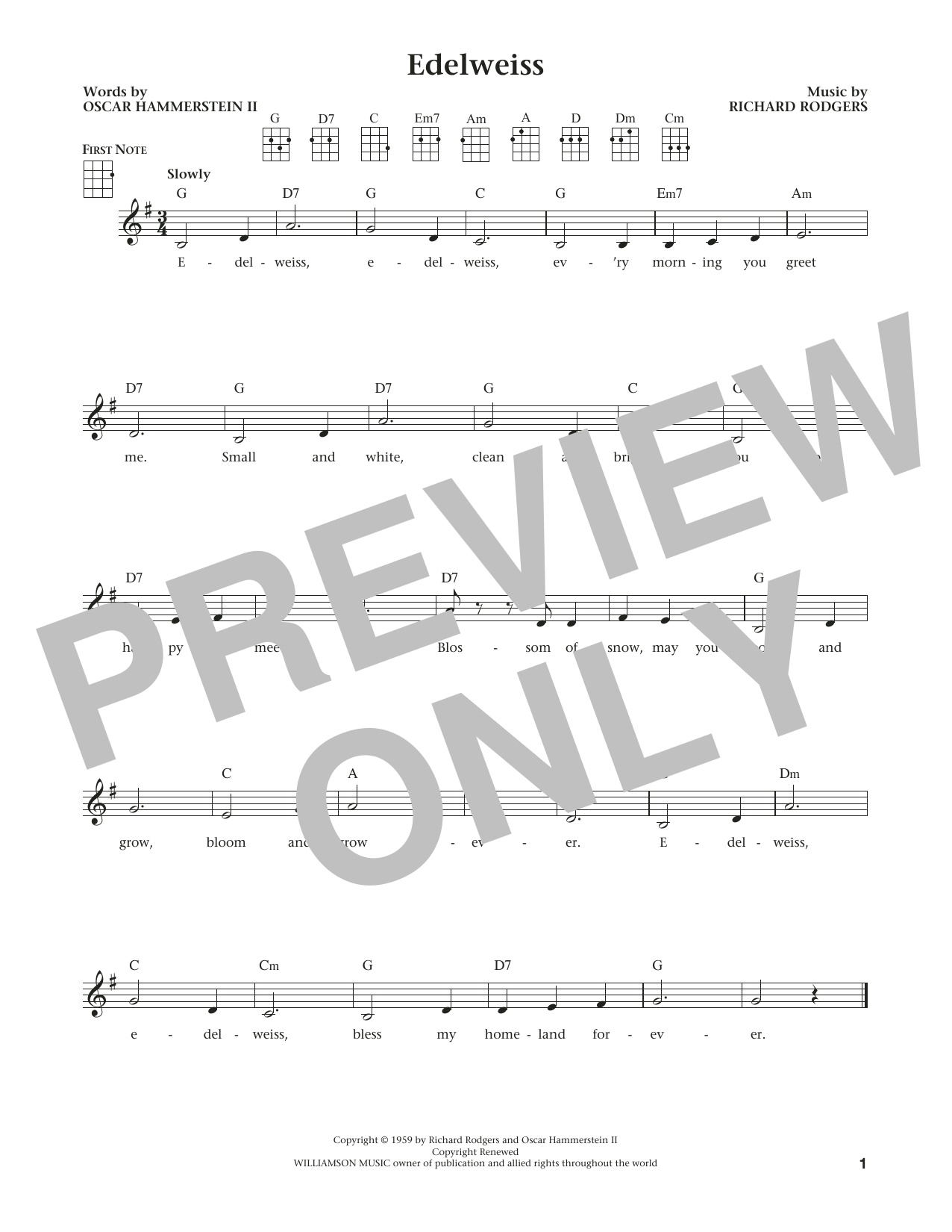 Edelweiss (from The Daily Ukulele) (arr. Liz and Jim Beloff) (Ukulele) von Rodgers & Hammerstein