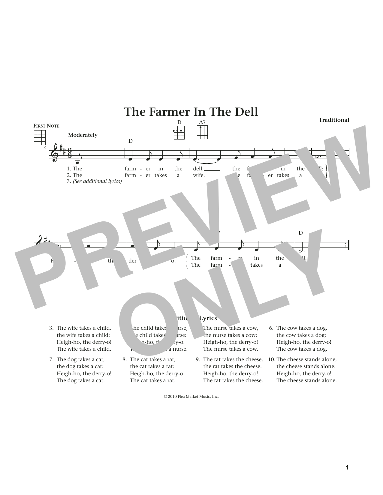 The Farmer In The Dell (from The Daily Ukulele) (arr. Liz and Jim Beloff) (Ukulele) von Traditional