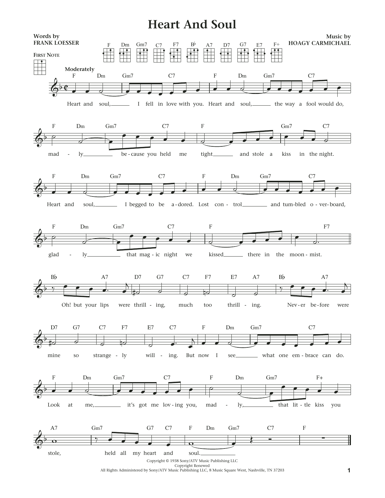 Heart And Soul (from The Daily Ukulele) (arr. Liz and Jim Beloff) (Ukulele) von Hoagy Carmichael