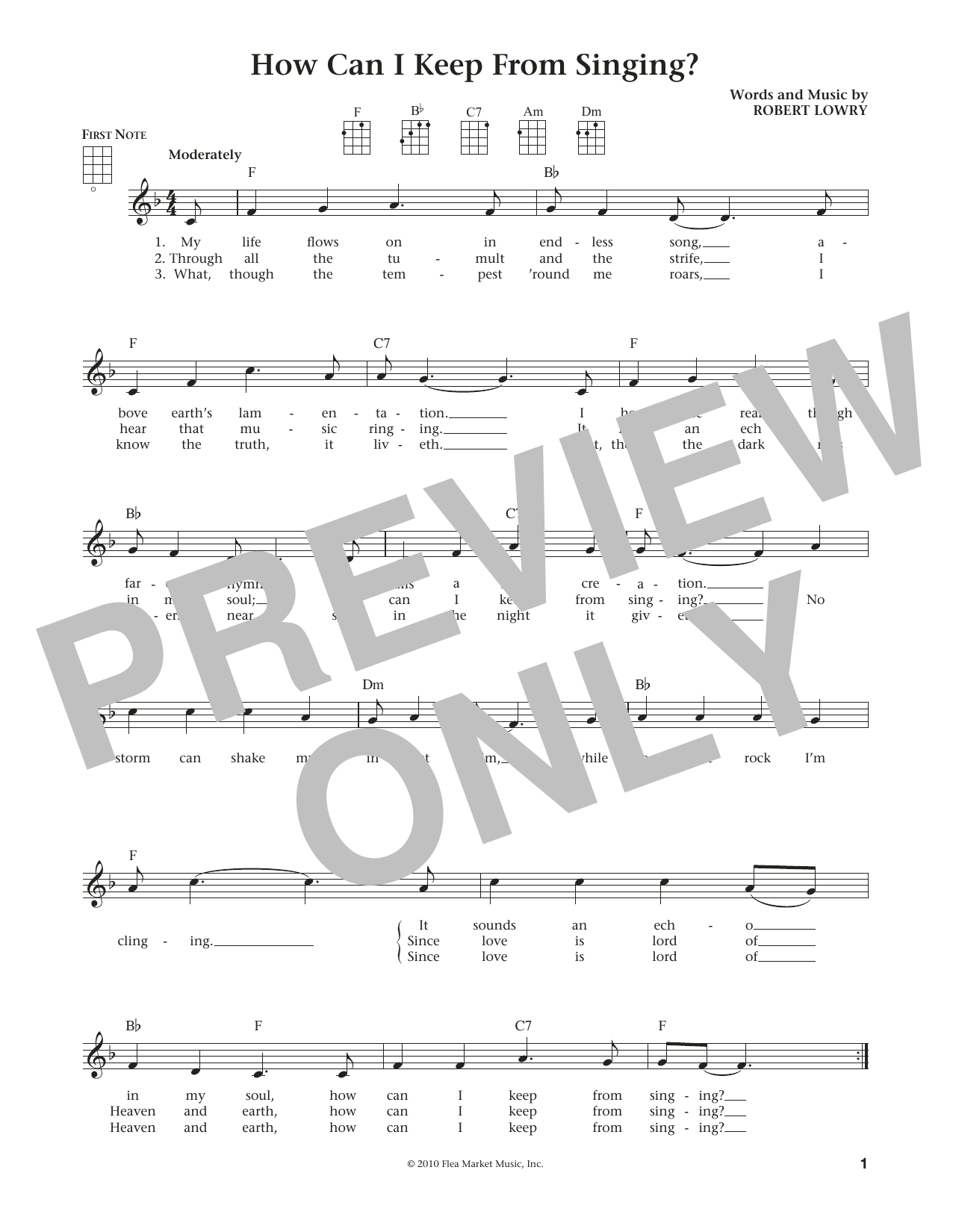 How Can I Keep From Singing (from The Daily Ukulele) (arr. Liz and Jim Beloff) (Ukulele) von Rev. Robert Lowry