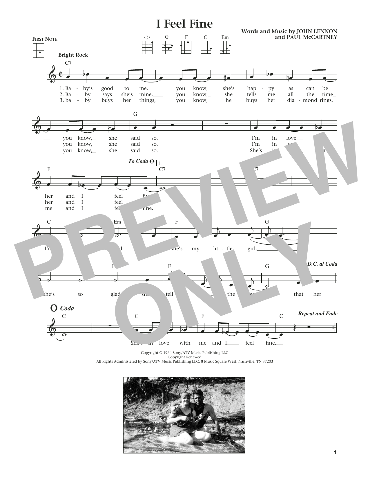 I Feel Fine (from The Daily Ukulele) (arr. Liz and Jim Beloff) (Ukulele) von The Beatles