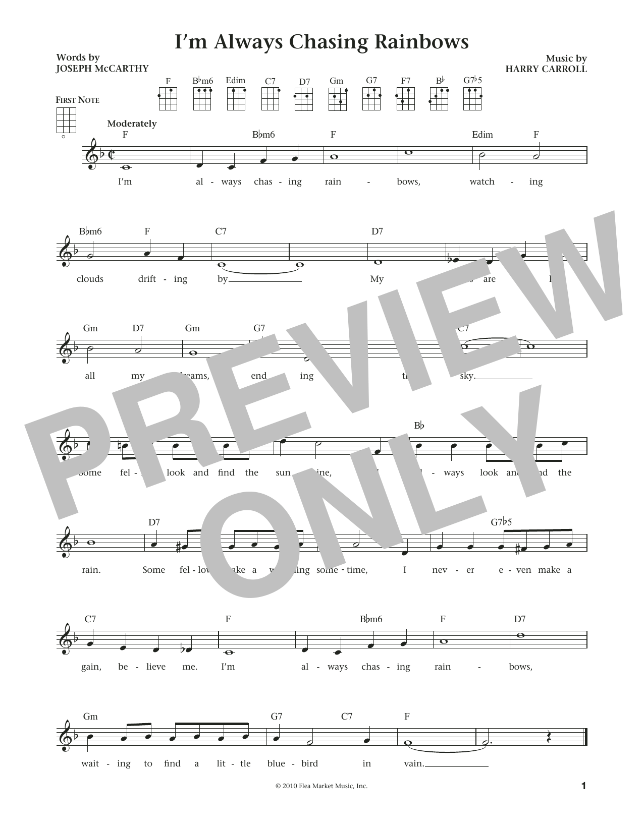 I'm Always Chasing Rainbows (from The Daily Ukulele) (arr. Liz and Jim Beloff) (Ukulele) von Joseph McCarthy