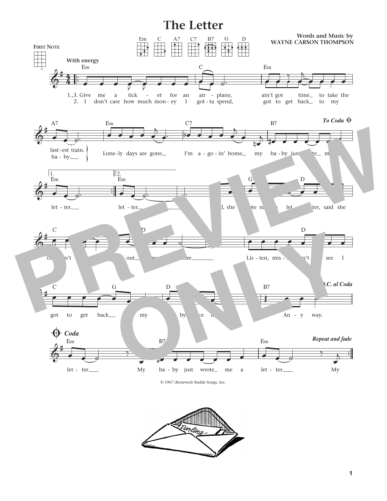 The Letter (from The Daily Ukulele) (arr. Liz and Jim Beloff) (Ukulele) von Box Tops