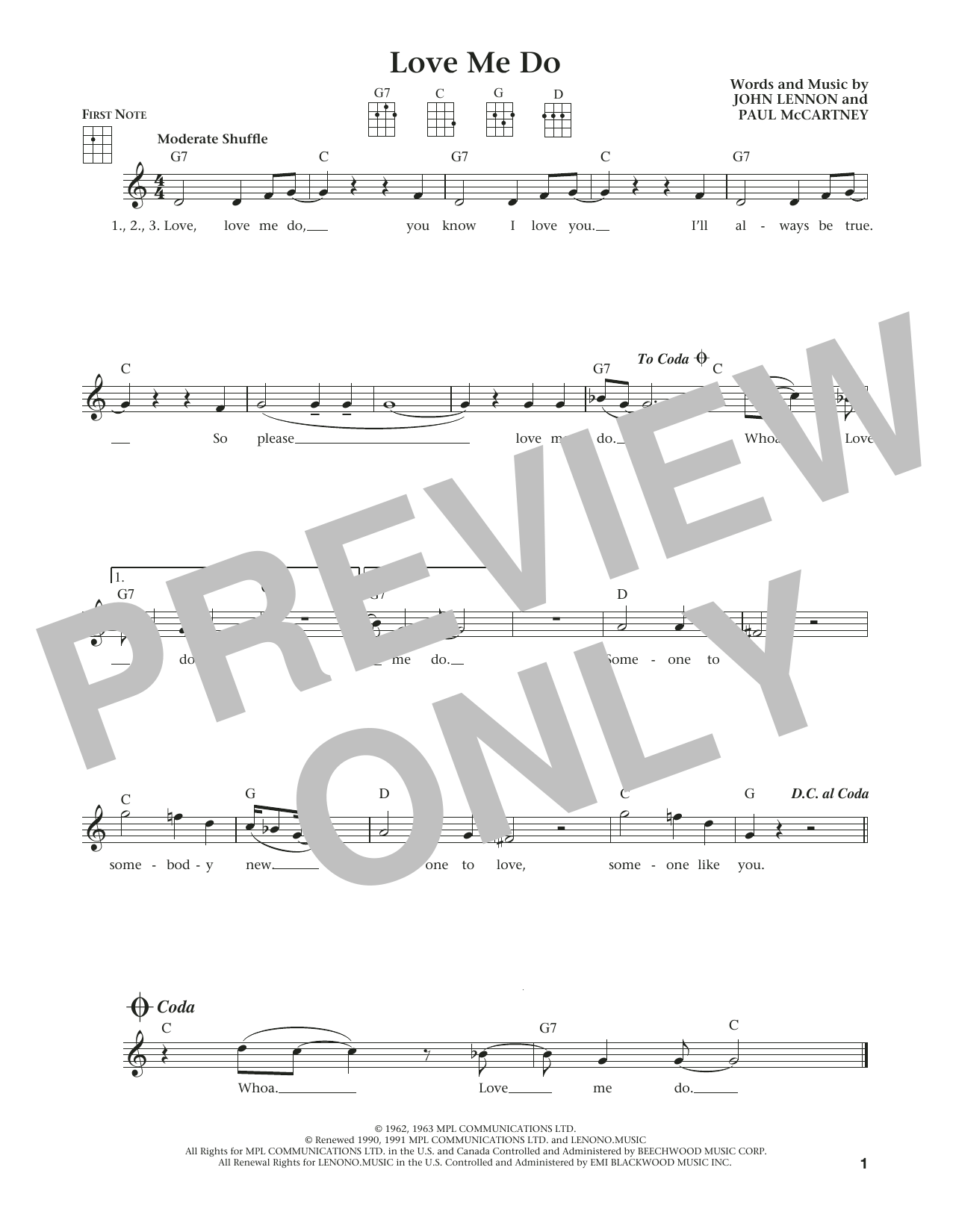 Love Me Do (from The Daily Ukulele) (arr. Liz and Jim Beloff) (Ukulele) von The Beatles