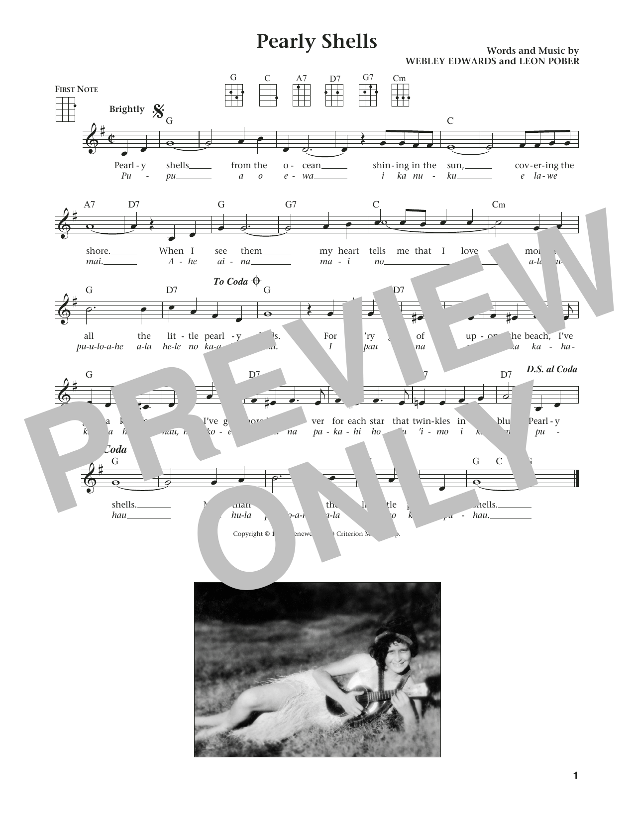 Pearly Shells (Pupu O Ewa) (from The Daily Ukulele) (arr. Liz and Jim Beloff) (Ukulele) von Leon Pober