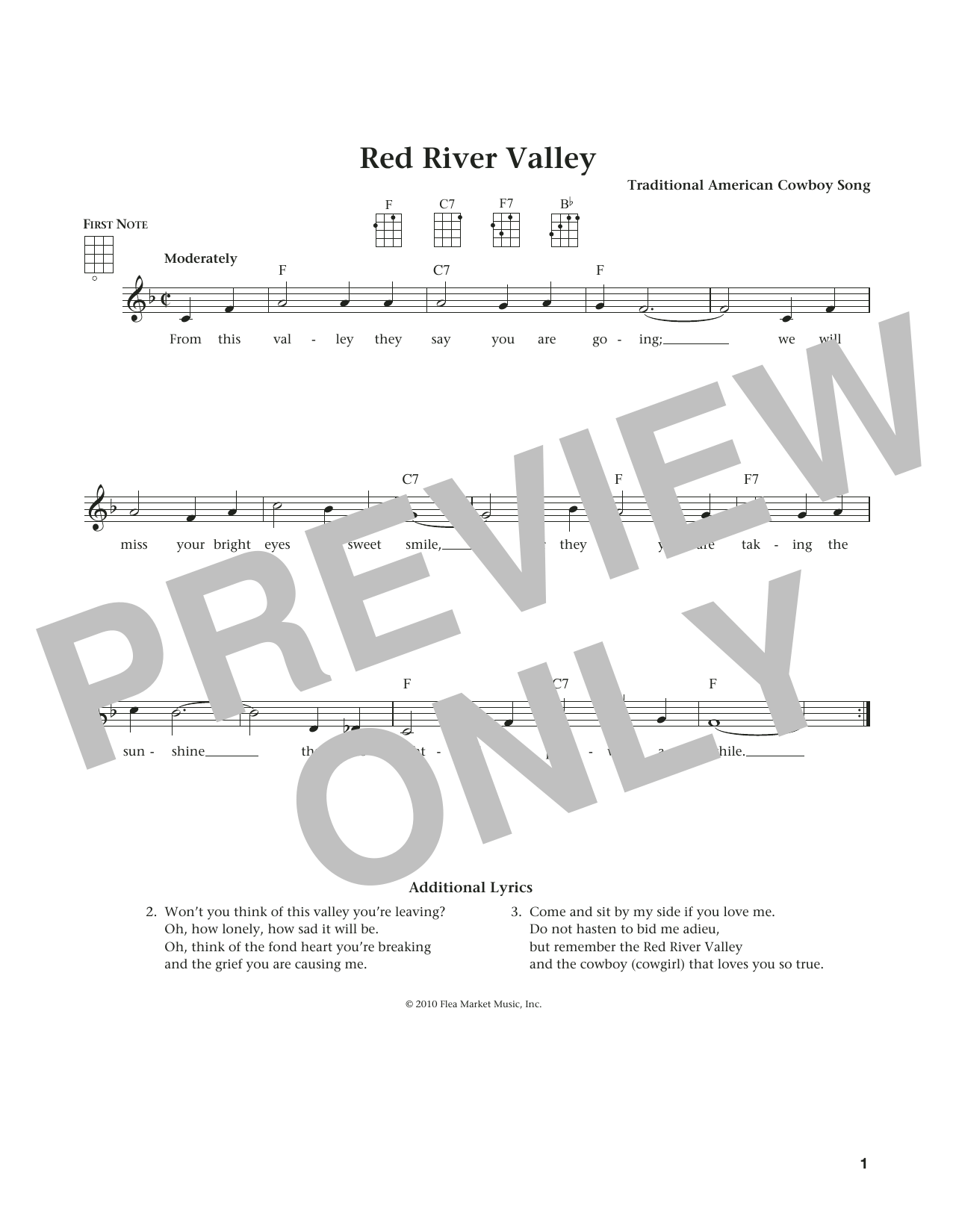 The Red River Valley (from The Daily Ukulele) (arr. Liz and Jim Beloff) (Ukulele) von Traditional American Cowboy So