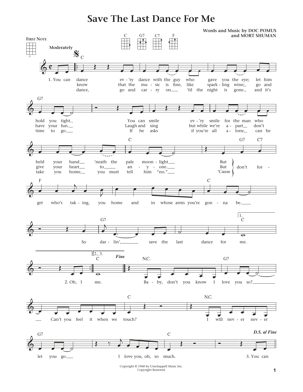 Save The Last Dance For Me (from The Daily Ukulele) (arr. Liz and Jim Beloff) (Ukulele) von The Drifters