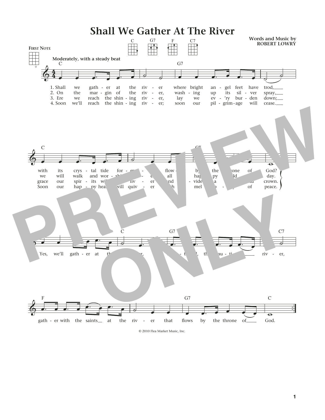 Shall We Gather At The River? (from The Daily Ukulele) (arr. Liz and Jim Beloff) (Ukulele) von Robert Lowry