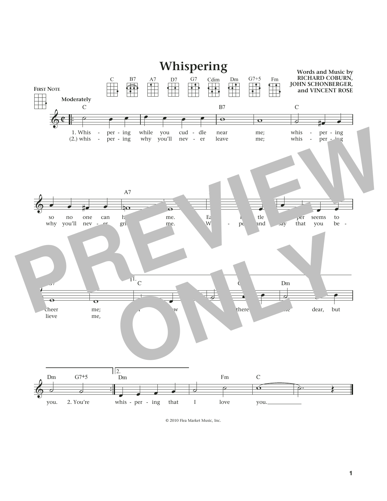 Whispering (from The Daily Ukulele) (arr. Liz and Jim Beloff) (Ukulele) von John Schonberger