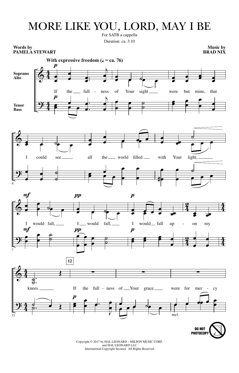 More Like You, Lord, May I Be (SATB Choir) von Brad Nix