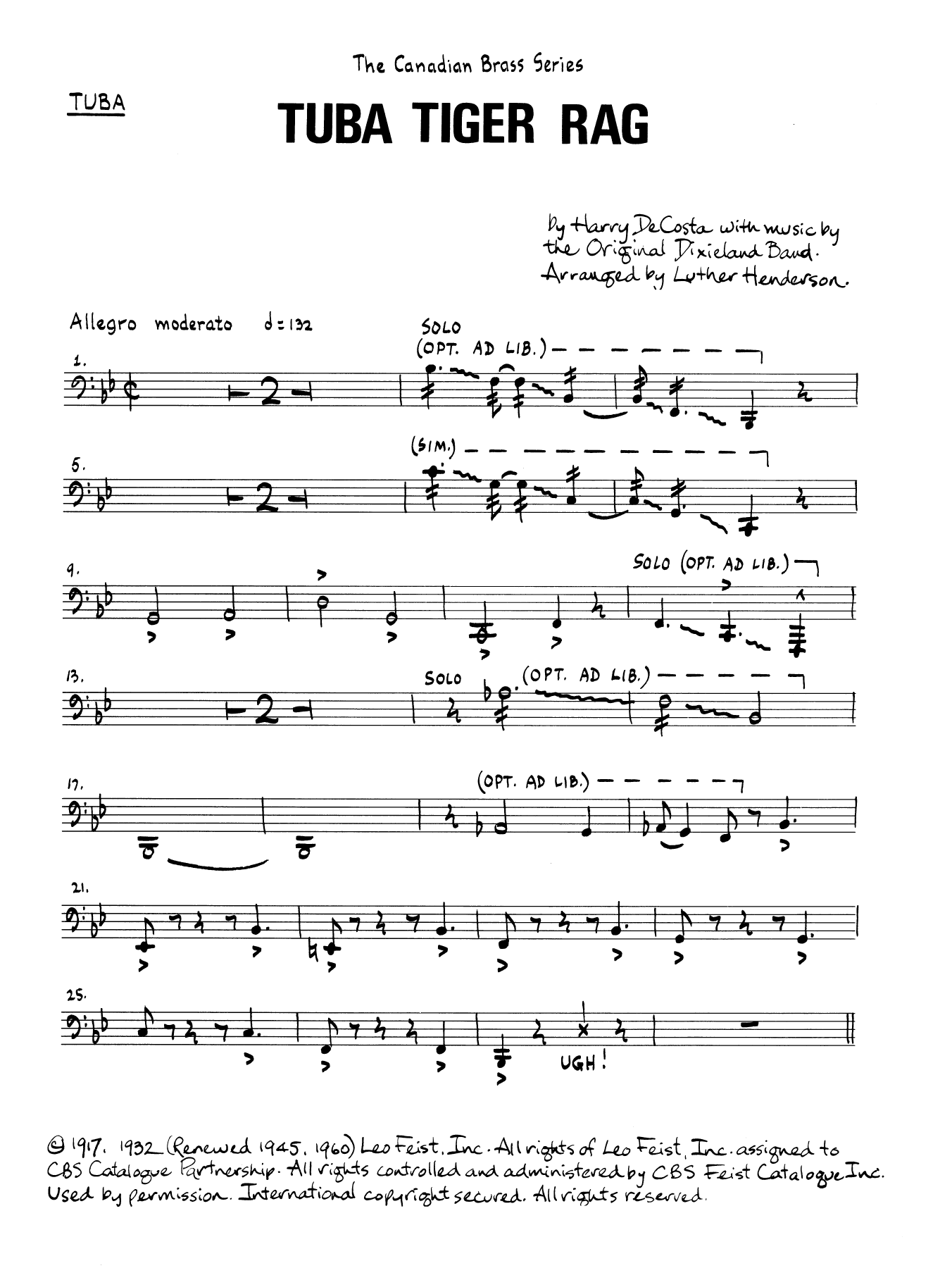Tuba Tiger Rag - Tuba (Brass Ensemble) von Luther Henderson