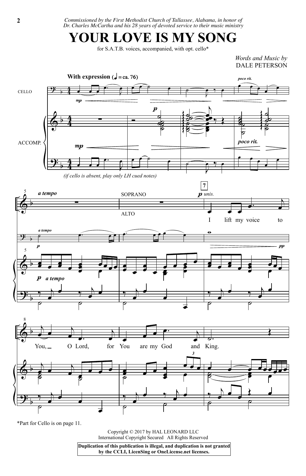 Your Love Is My Song (SATB Choir) von Dale Peterson