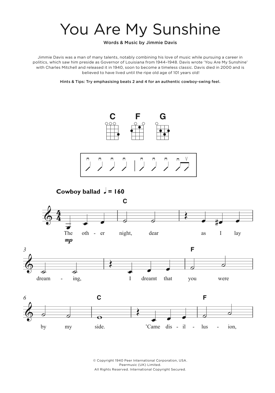 You Are My Sunshine (Ukulele) von Jimmie Davis