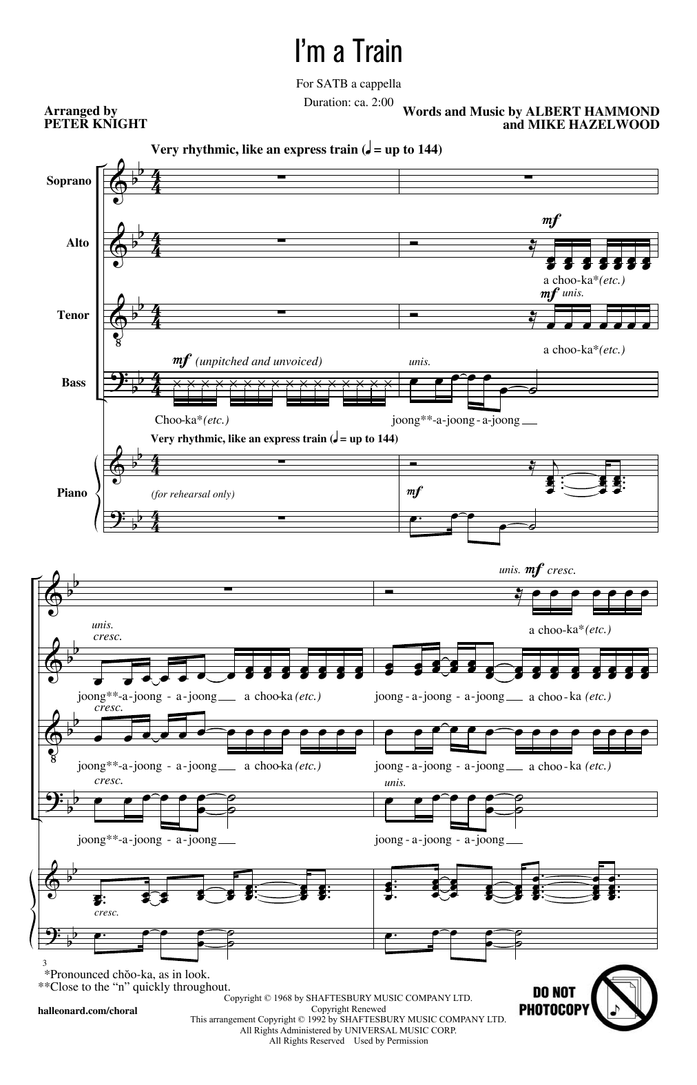 I'm A Train (SATB Choir) von Peter Knight